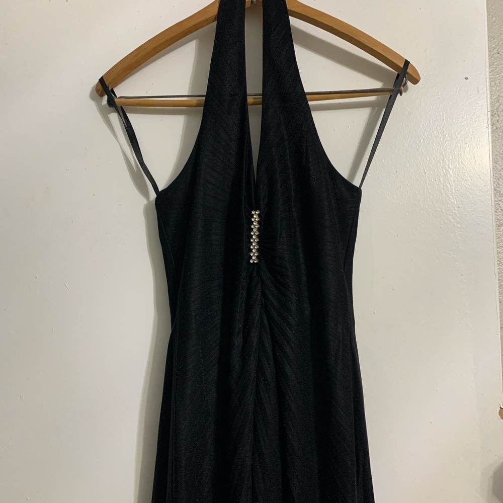 Cache Black Backless Halter Dress